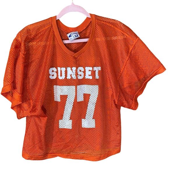 Vintage Champro Mesh Football practice Jersey Sunset 77 Orange Adult Medium - Picture 1 of 7